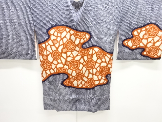 本総絞りヱ霞に抽象枝梅模様絵羽道行コート